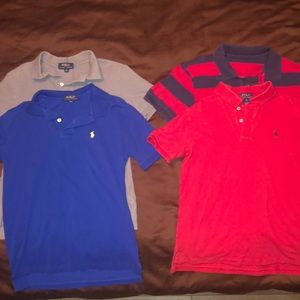 Set of four Polo collared shirts.